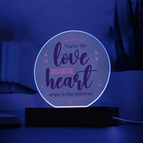 Love Note  - LED Circle Plaque